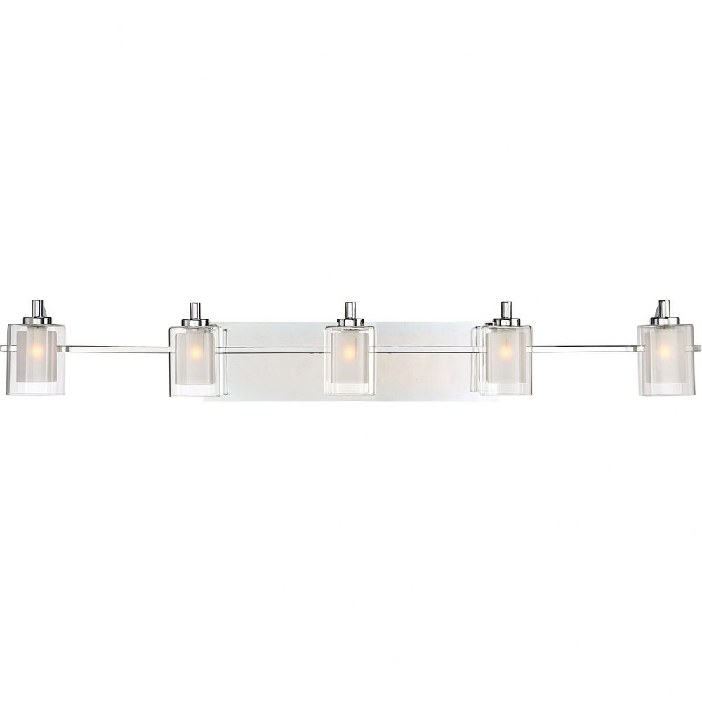 Quoizel Lighting-KLT8605CLED-Kolt 5 Light Transitional Bath Vanity Approved for Damp Locations - 6 Inches high Polished Chrome  Polished Chrome Finish with Clear/Sandblast Glass