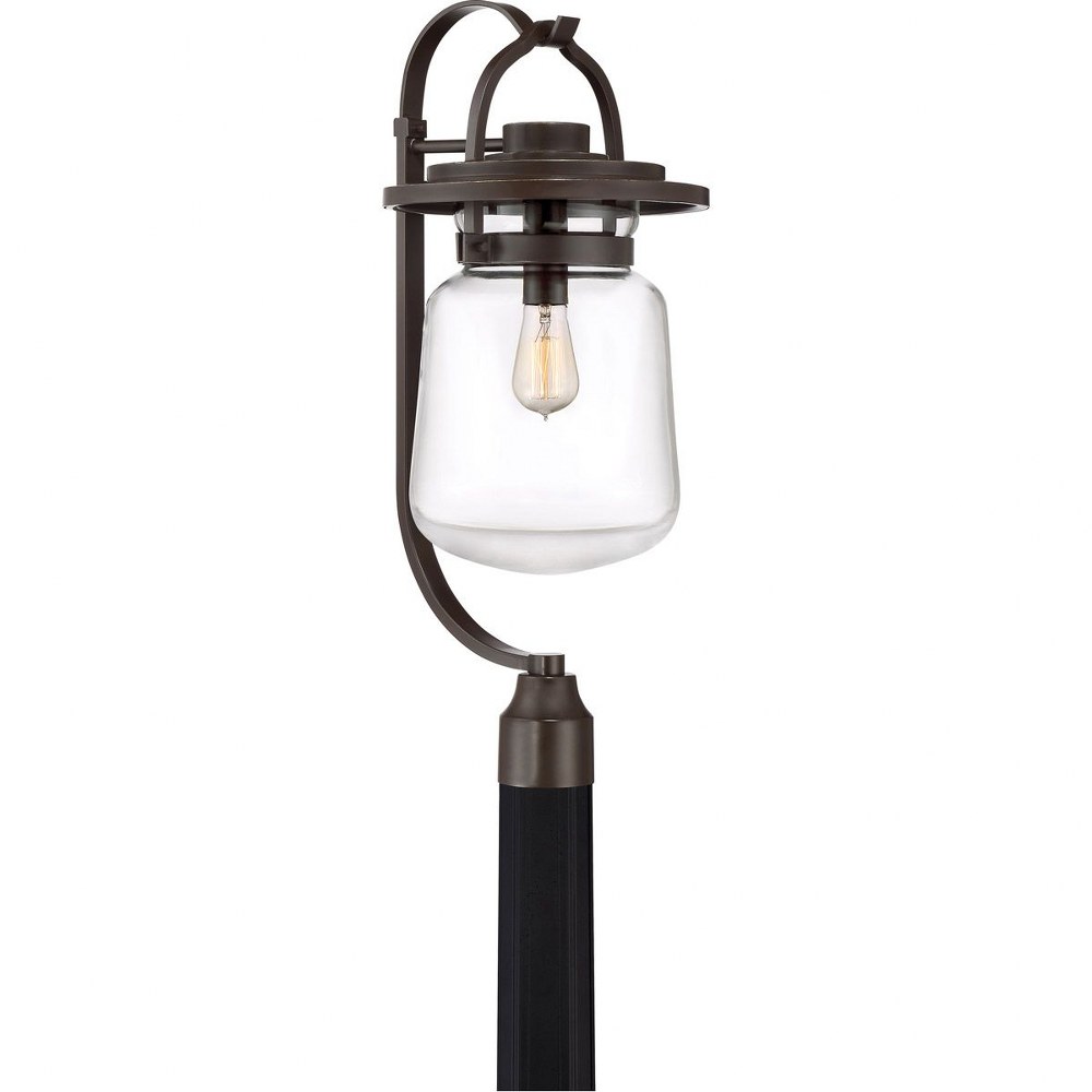 Quoizel Lighting-LLE9011WT-LaSalle - 1 Light Outdoor Post Lantern - 26.5 Inches high   Western Bronze Finish with Clear Heavy Glass