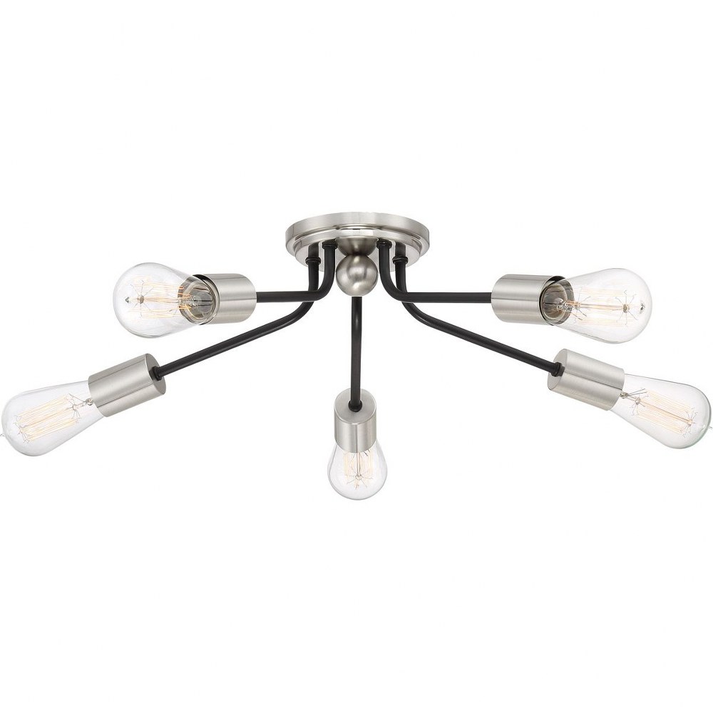 Quoizel Lighting-LTT1628EK-Latitude - 5 Light Flush Mount Earth Black  Earth Black Finish