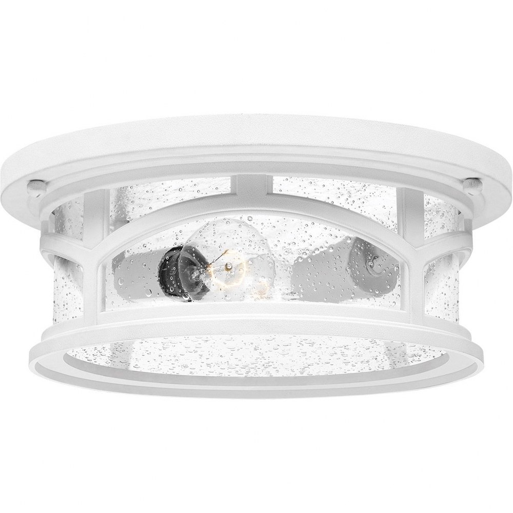 Quoizel Lighting-MBH1613W-Marblehead - 2 Light Outdoor Flush Mount - 5 Inches high made with Coastal Armour Fresco  Fresco Finish with Clear Seedy Glass