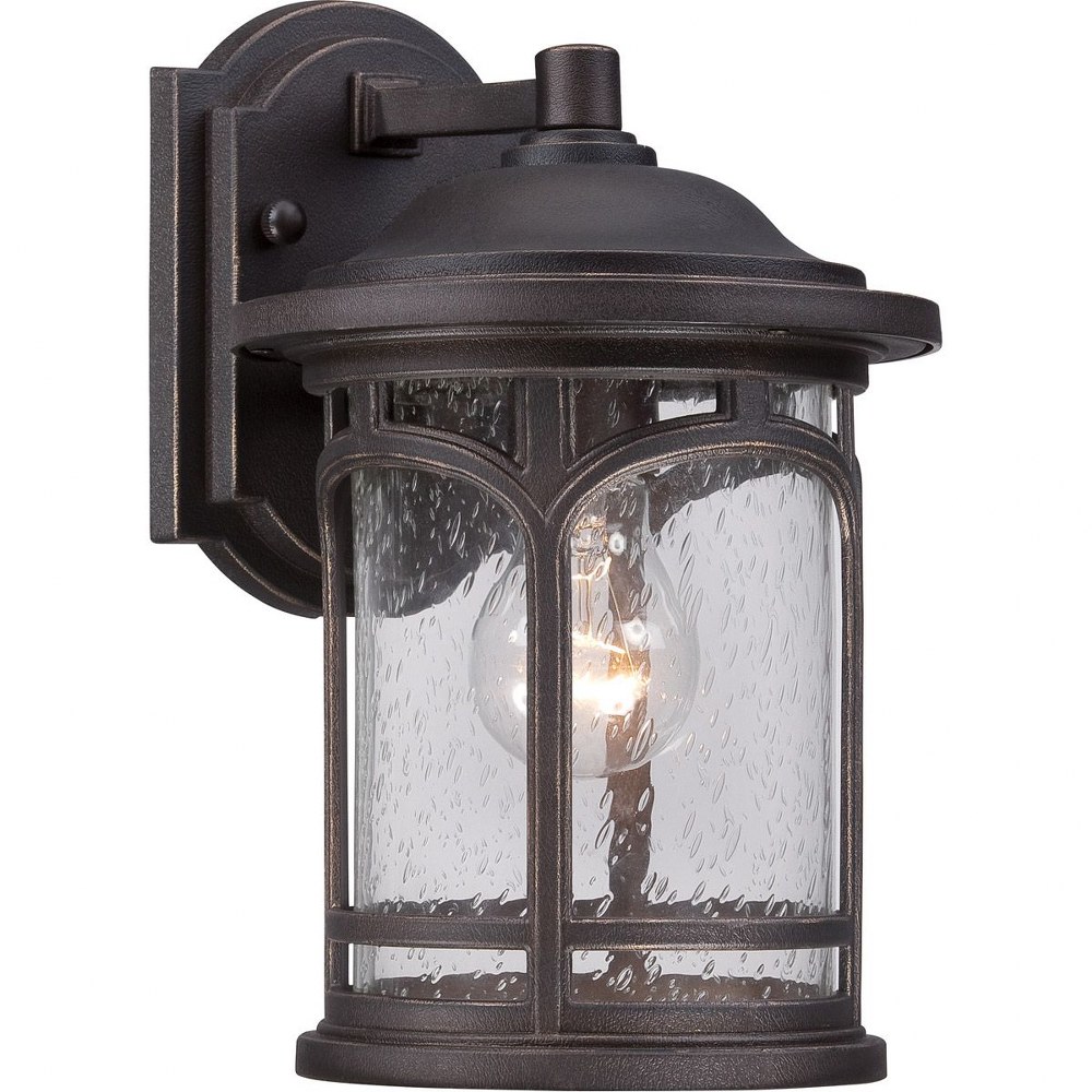 Quoizel Lighting-MBH8407PN-Marblehead 11 Inch Outdoor Wall Lantern Transitional - 11 Inches high made with Coastal Armour Palladian Bronze  Palladian Bronze Finish with Clear Seedy Glass