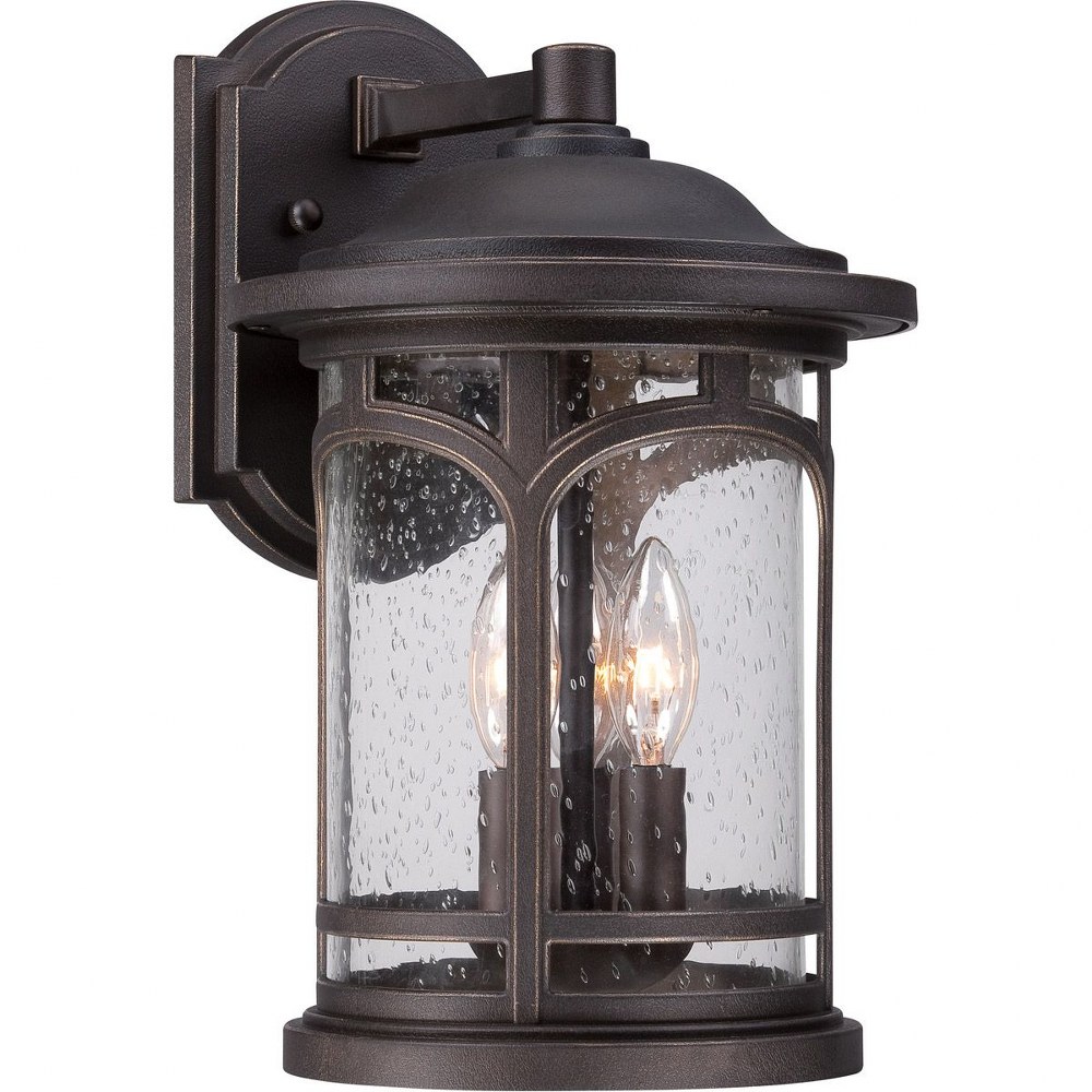 Quoizel Lighting-MBH8409PN-Marblehead 14.5 Inch Outdoor Wall Lantern Transitional - 14.5 Inches high made with Coastal Armour Palladian Bronze  Palladian Bronze Finish with Clear Seedy Glass