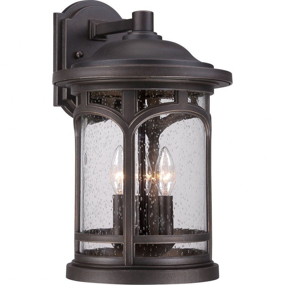 Quoizel Lighting-MBH8411PN-Marblehead 17.75 Inch Outdoor Wall Lantern Transitional - 17.75 Inches high made with Coastal Armour Palladian Bronze  Palladian Bronze Finish with Clear Seedy Glass