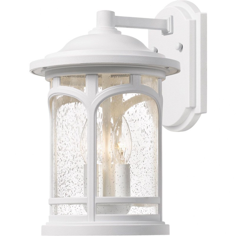 Quoizel Lighting-MBH8411W-Marblehead 17.75 Inch Outdoor Wall Lantern Transitional - 17.75 Inches high made with Coastal Armour Fresco  Palladian Bronze Finish with Clear Seedy Glass