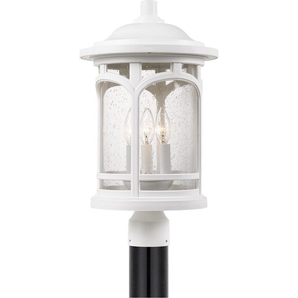 Quoizel Lighting-MBH9011W-Marblehead - 3 Light Outdoor Post Lantern made with Coastal Armour Fresco  Palladian Bronze Finish with Clear Seedy Glass