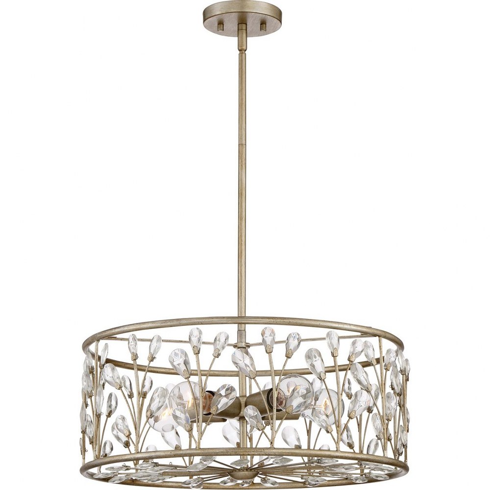 Quoizel Lighting-MDL2820VG-Meadow Lane - 5 Light Pendant   Vintage Gold Finish with Clear Crystal