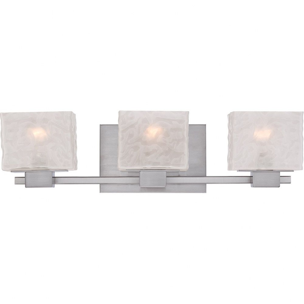 Quoizel Lighting-MLD8603BN-Melody - 3 Light Bath Bar - 6.5 Inches high   Brushed Nickel Finish