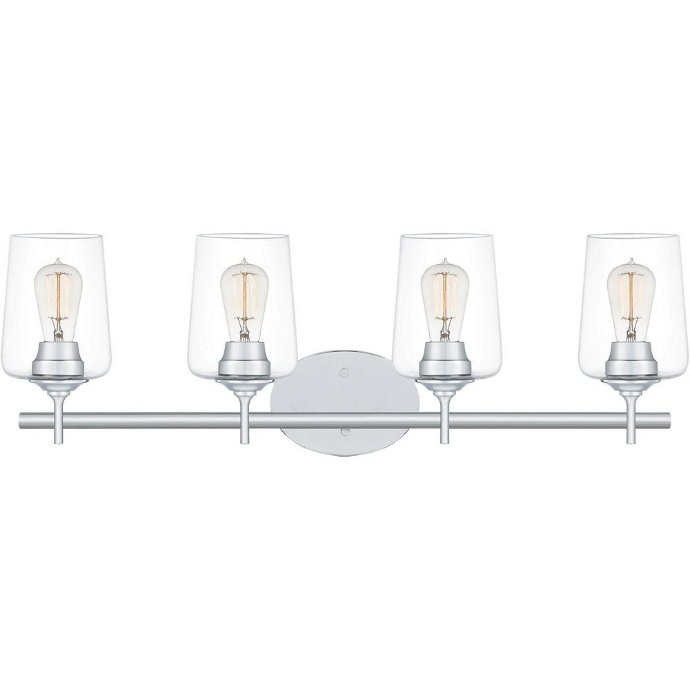 Quoizel Lighting-MLR8631C-Miller - 4 Light Extra Large Bath Vanity in Transitional style - 30.5 Inches wide by 10 Inches high   Polished Chrome Finish with Clear Glass