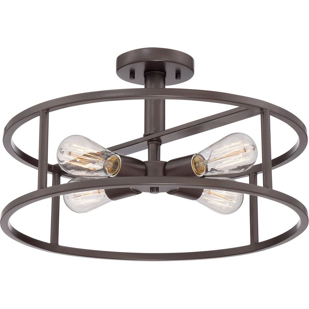 Quoizel Lighting-NHR1718WT-New Harbor - 4 Light Semi-Flush Mount - 10.5 Inches high Western Bronze  Western Bronze Finish