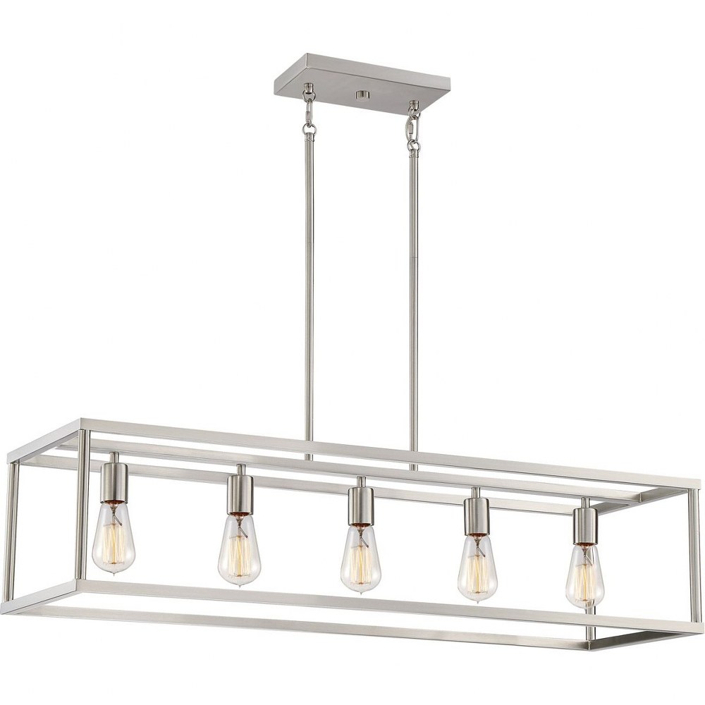 Quoizel Lighting-NHR538BN-New Harbor - 5 Light Island - 9.5 Inches high Brushed Nickel  Western Bronze Finish