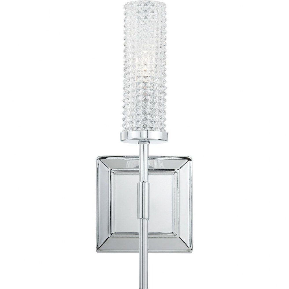 Quoizel Lighting-NOR8605C-Nora - 1 Light Small Wall Sconce in Transitional style - 5 Inches wide by 14.25 Inches high   Polished Chrome Finish with Clear Glass