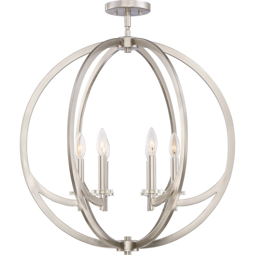 Quoizel Lighting-ON1724BN-Orion - Six Light Semi-Flush Mount - 28.25 Inches high   Brushed Nickel Finish