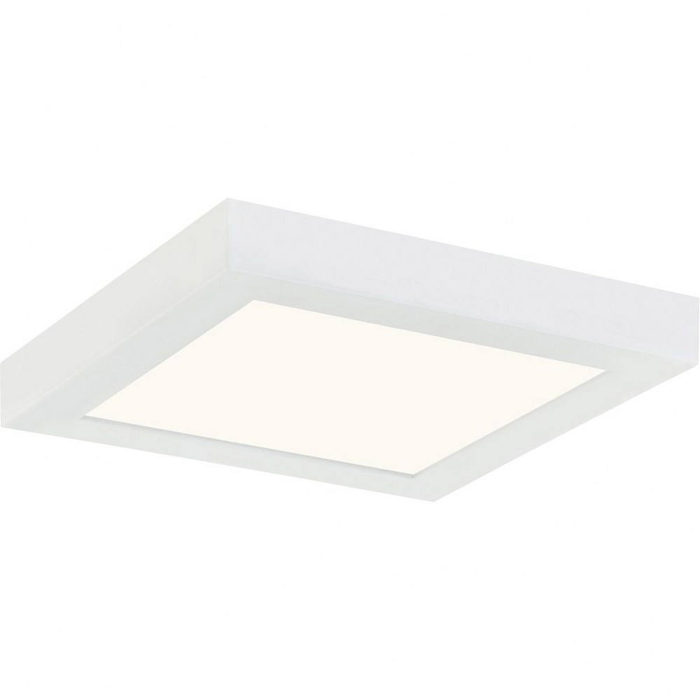 Quoizel Lighting-OST1608W-Outskirts - 12W 1 LED Flush Mount in Transitional style - 7.5 Inches wide by 1 Inch high White Lustre  Earth Black Finish