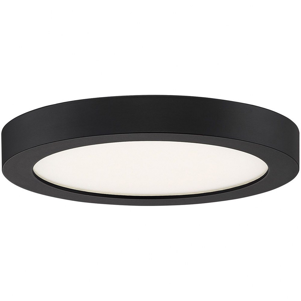 Quoizel Lighting-OST1708OI-Outskirt - 12W 1 LED Flush Mount - 1 Inch high Oil Rubbed Bronze  Fresco Finish with White Acrylic Glass