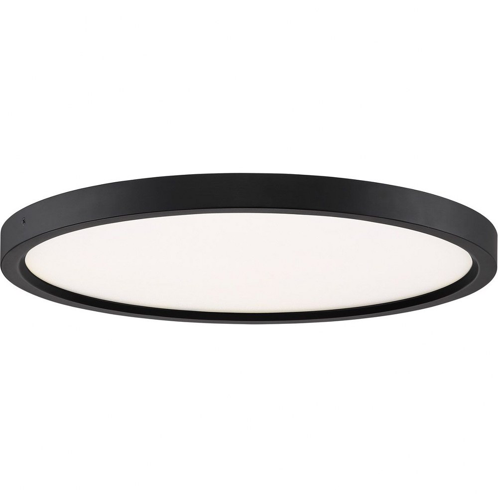 Quoizel Lighting-OST1715OI-Outskirt - 30W 1 LED Flush Mount - 1 Inch high Oil Rubbed Bronze  Fresco Finish with White Acrylic Glass