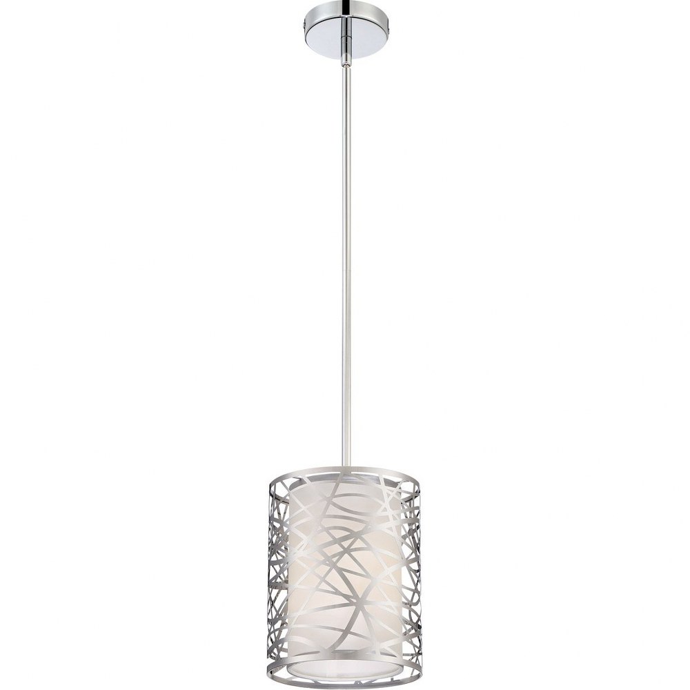 Quoizel Lighting-PCAE1508C-Abode - 1 Light Mini Pendant - 10 Inches high   Polished Chrome Finish with Clear Organza Glass