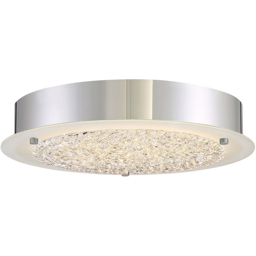 Quoizel Lighting-PCBZ1612C-Platinum Blaze - 12.25 Inch 17W 1 LED Small Semi-Flush Mount   Polished Chrome Finish with Clear Crystal