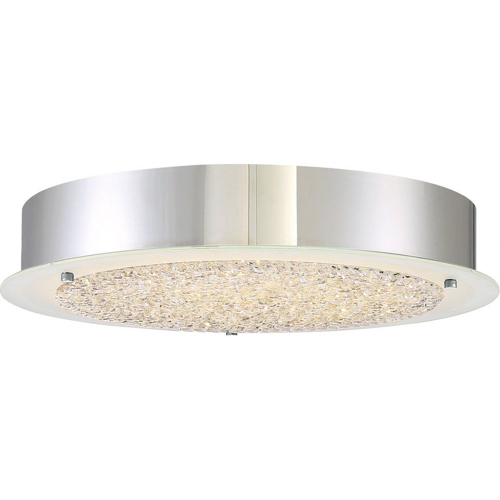 Quoizel Lighting-PCBZ1616C-Platinum Blaze - 22W 1 LED Large Semi-Flush Mount - 3 Inches high   Polished Chrome Finish with Clear Crystal