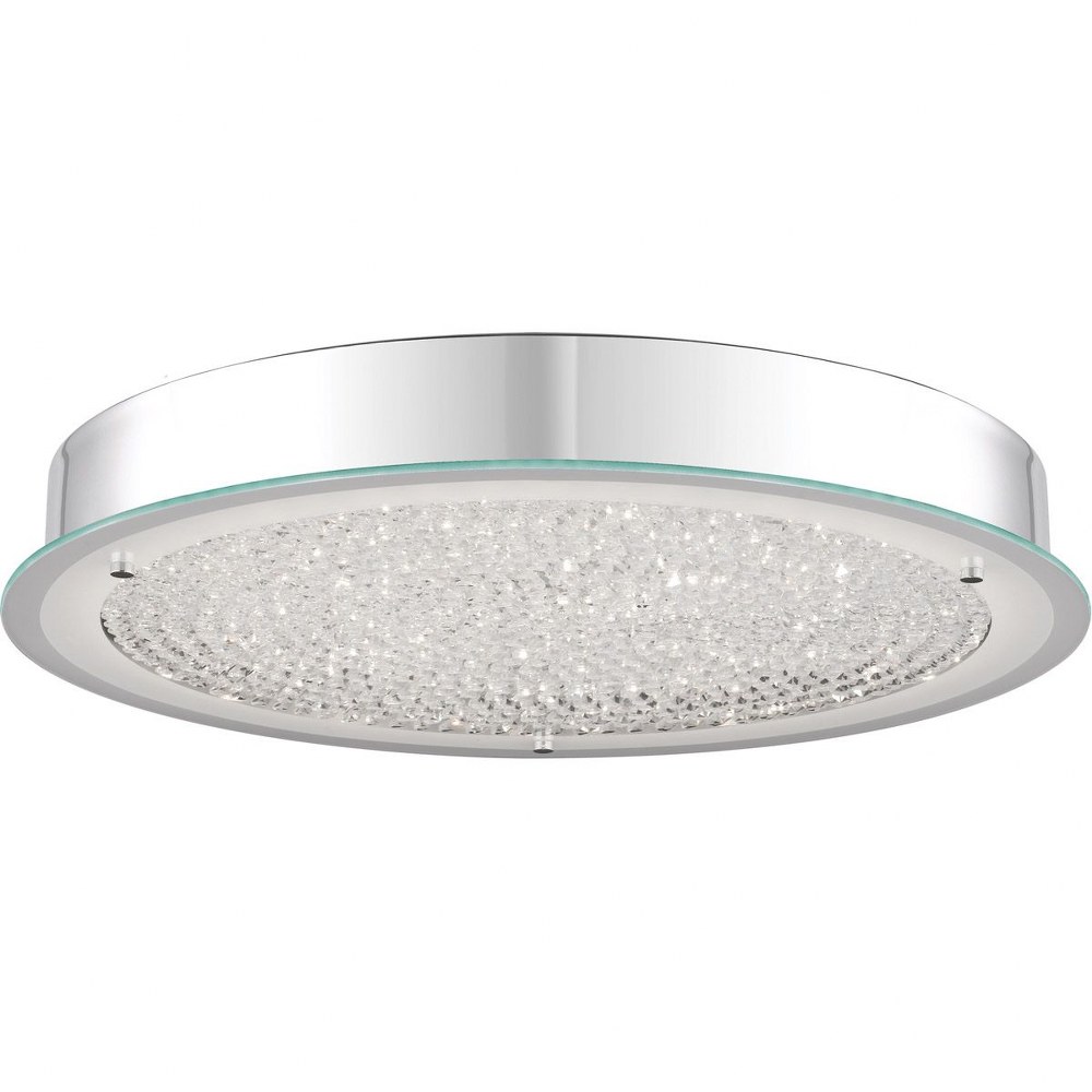 Quoizel Lighting-PCBZ1620C-Blaze - 20.5 Inch 29W 1 LED Flush Mount   Polished Chrome Finish with Clear Crystal