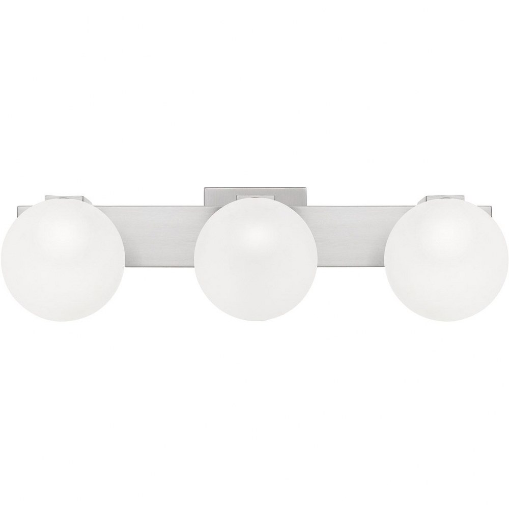 Quoizel Lighting-PCCMT8523BN-Clements - 3 Light Large Bath Vanity in Transitional style - 23 Inches wide by 6.75 Inches high   Brushed Nickel Finish with Clear/Sandblasted Glass