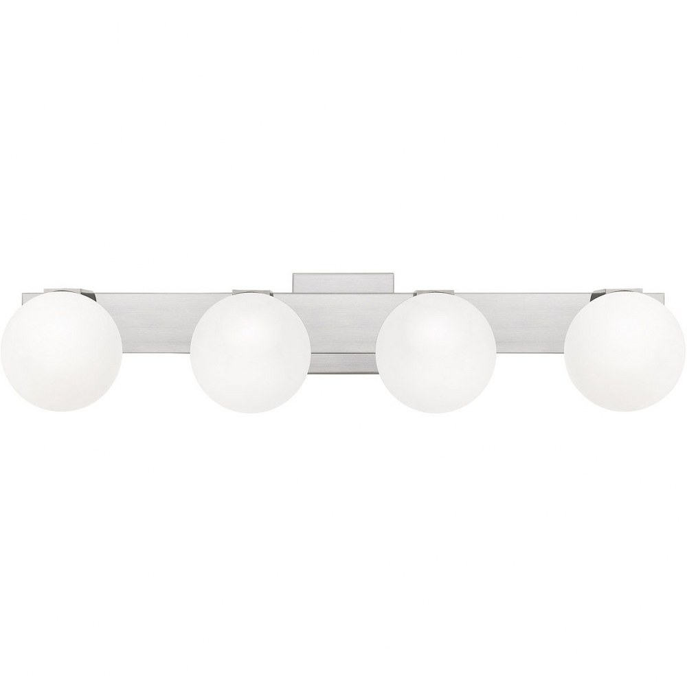 Quoizel Lighting-PCCMT8532BN-Clements - 4 Light Extra Large Bath Vanity in Transitional style - 31.75 Inches wide by 6.75 Inches high   Brushed Nickel Finish with Clear/Sandblasted Glass