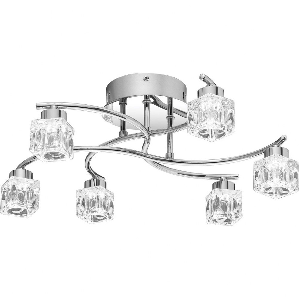 Quoizel Lighting-PCHL1718C-Clear Hollow - 24W 6 LED Flush Mount - 8 Inches high   Polished Chrome Finish with Clear Glass