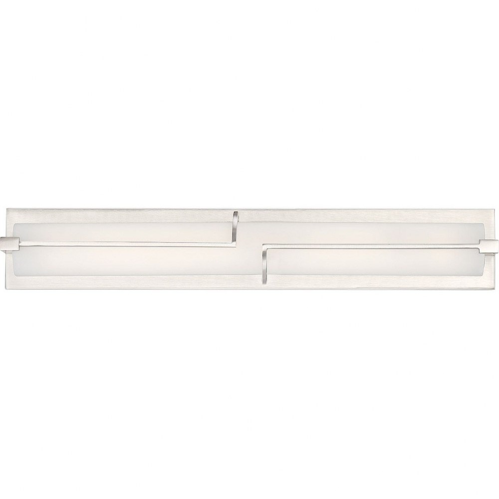 Quoizel Lighting-PCLA8524BN-Platinum Collection Lateral 1 Light Contemporary Bath Vanity Approved for Damp Locations   Brushed Nickel Finish with Etched/White Painted Glass