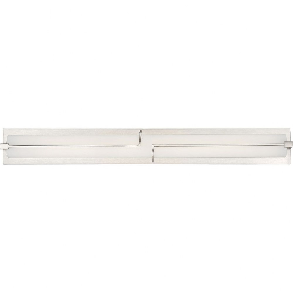 Quoizel Lighting-PCLA8532BN-Platinum Collection Lateral 1 Light Contemporary Bath Vanity Approved for Damp Locations - 4 Inches high   Brushed Nickel Finish with Etched/White Painted Glass