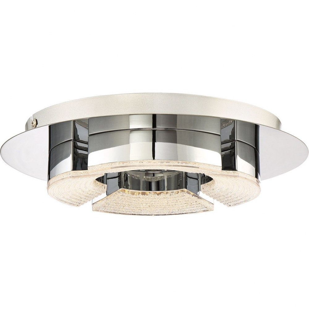 Quoizel Lighting-PCLT1612C-Platinum Lunette - 14W 1 LED Small Semi-Flush Mount - 2.5 Inches high   Polished Chrome Finish with Clear Glass