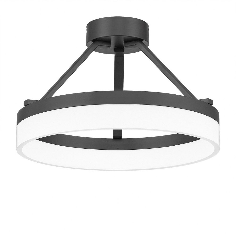 Quoizel Lighting-PCOH1716OI-Cohen - 24W 1 LED Semi-Flush Mount - 10.25 Inches high   Oil Rubbed Bronze Finish with Etched Acrylic Glass