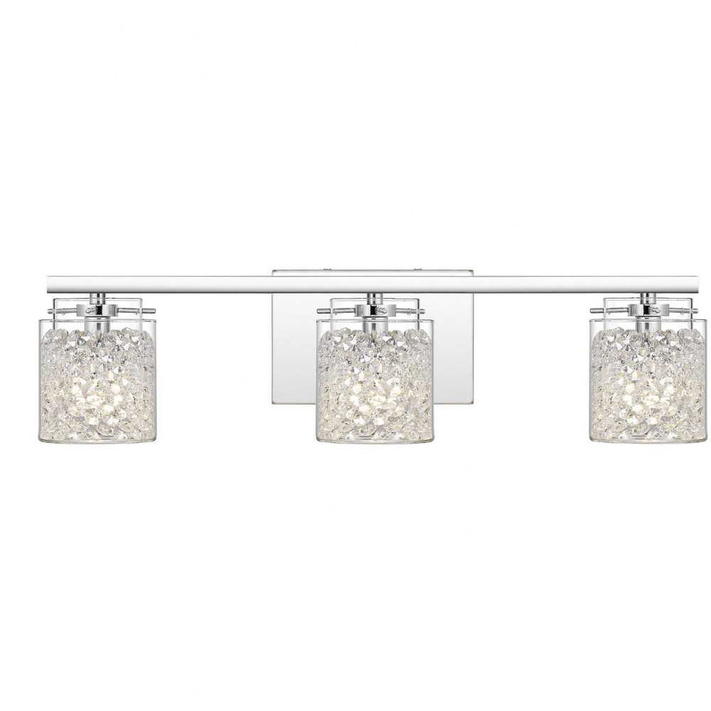 Quoizel Lighting-PCPU8623C-Purcell 3 Light Transitional Bath Vanity - 5.75 Inches high   Polished Chrome Finish with Clear Glass