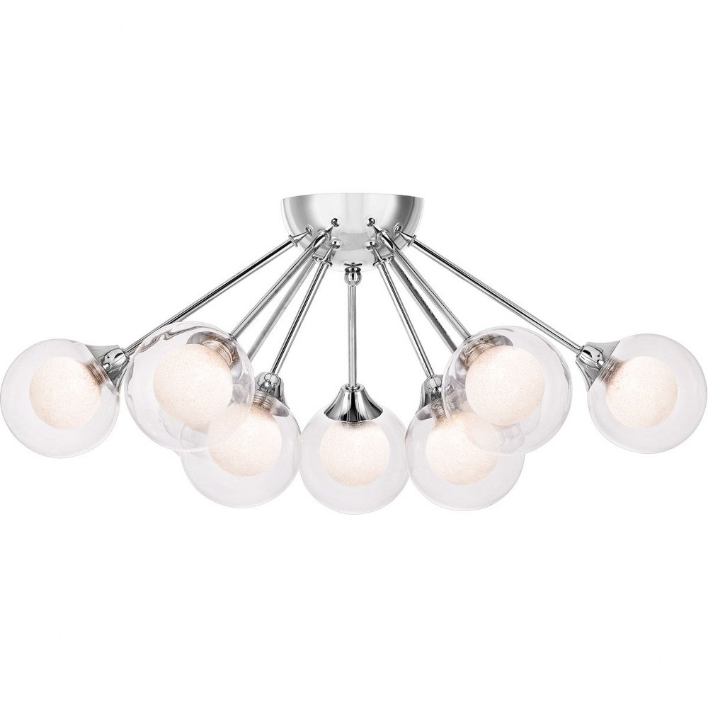 Quoizel Lighting-PCSB1722C-Platinum Collection Spellbound - 9 Light Semi-Flush Mount - 10 Inches high   Polished Chrome Finish with Clear Opal Glass