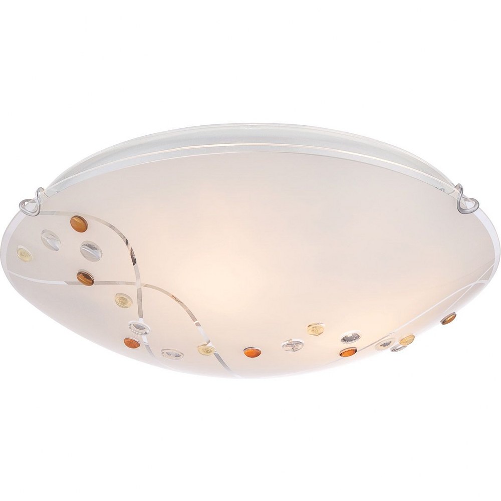 Quoizel Lighting-PCSL1616C-Platinum Stellar - 3 Light Flush Mount - 4.5 Inches high   Polished Chrome Finish with Etched/White Glass