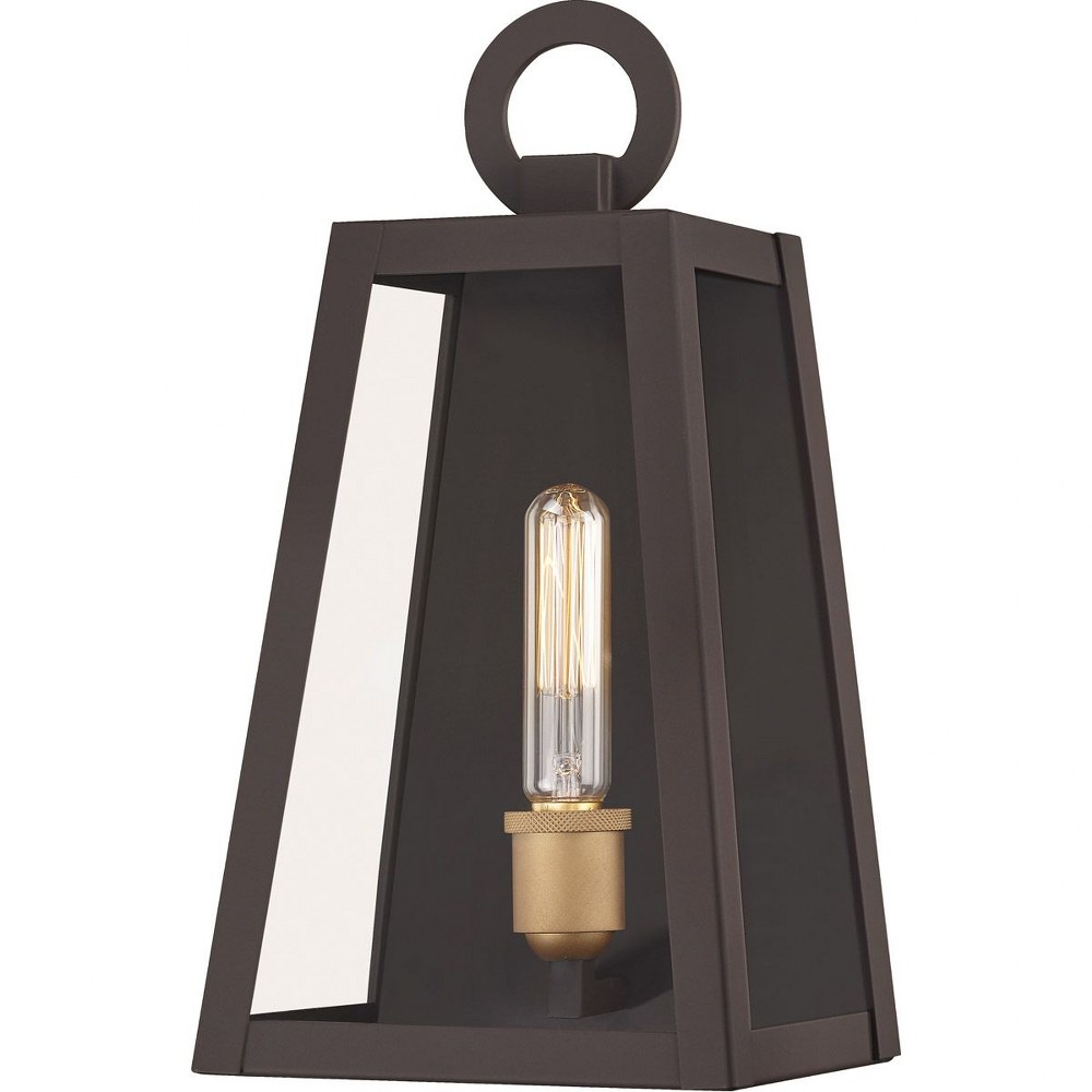 Quoizel Lighting-PPT8406OZ-Poplar Point - 1 Light Small Outdoor Wall Lantern in Transitional style - 6.25 Inches wide by 12 Inches high   Old Bronze Finish with Clear Glass