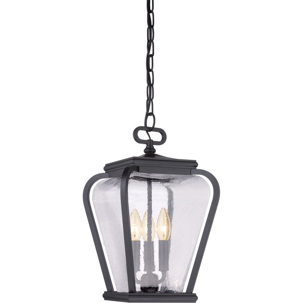 Quoizel Lighting-PRV1909K-Province - 3 Light Outdoor Hanging Lantern   Mystic Black Finish with Clear Seedy Glass