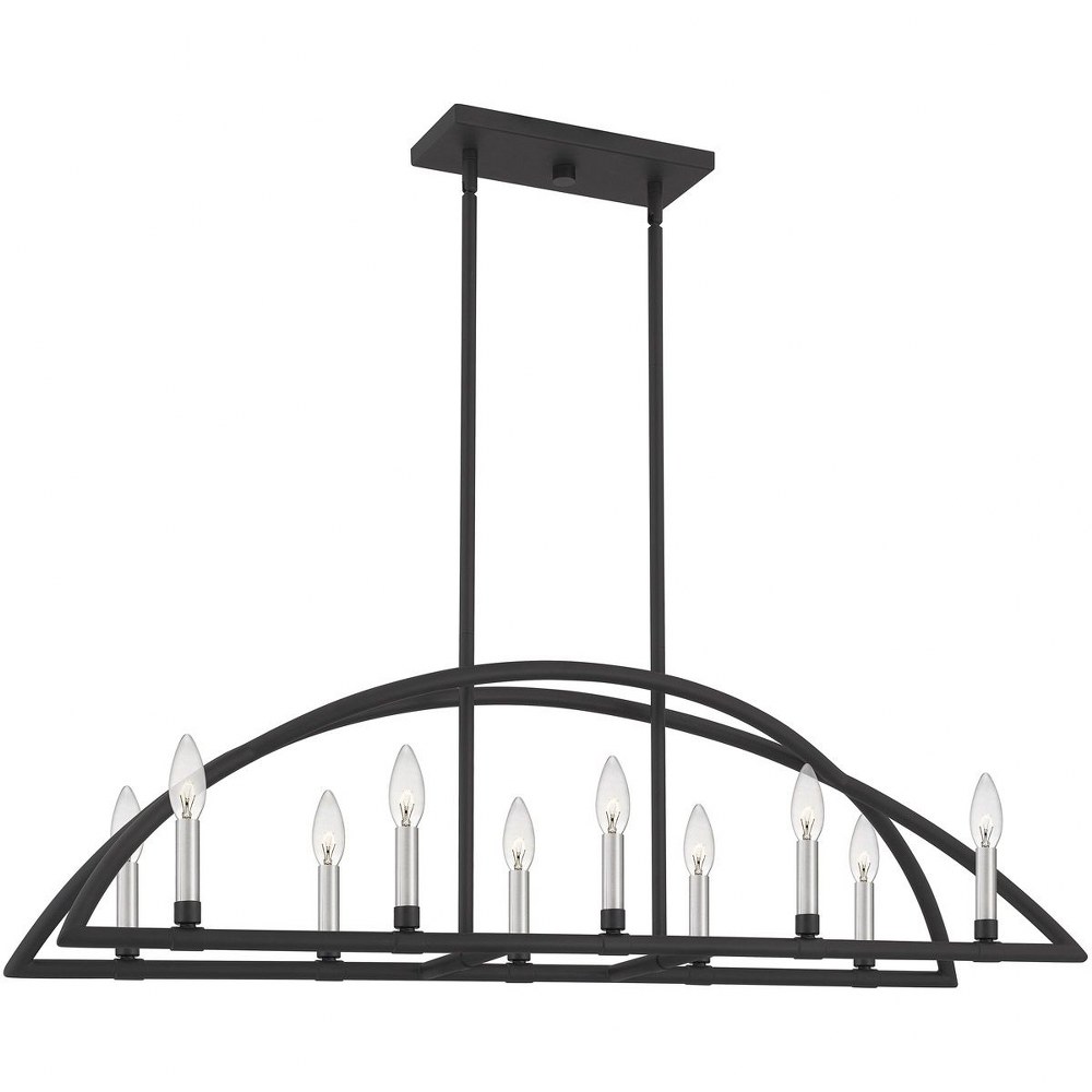 Quoizel Lighting-QF5275MBK-10 Light Linear Chandelier in Transitional style - 43 Inches wide by 12 Inches high   Matte Black Finish