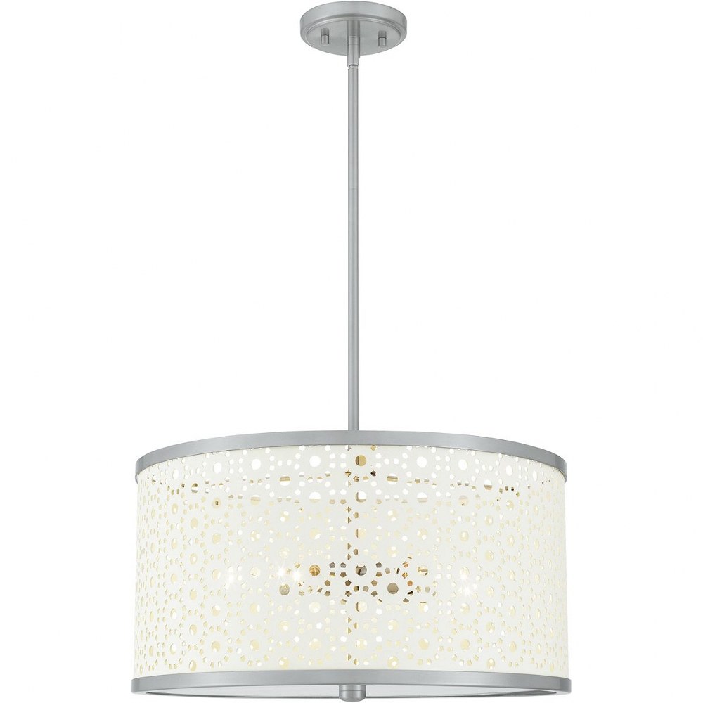 Quoizel Lighting-QP5262BN-Emmeline - 5 Light Pendant in Transitional style - 19 Inches wide by 11 Inches high Brushed Nickel  Aged Brass Finish