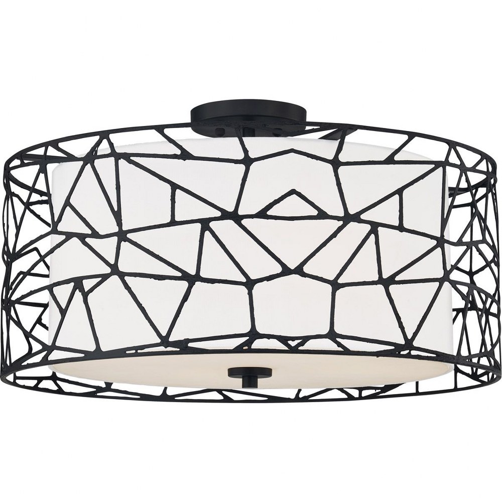 Quoizel Lighting-QSF5274MBK-4 Light Semi-Flush Mount in Transitional style - 15 Inches wide by 14.25 Inches high   4 Light Semi-Flush Mount in Transitional style - 15 Inches wide by 14.25 Inches high