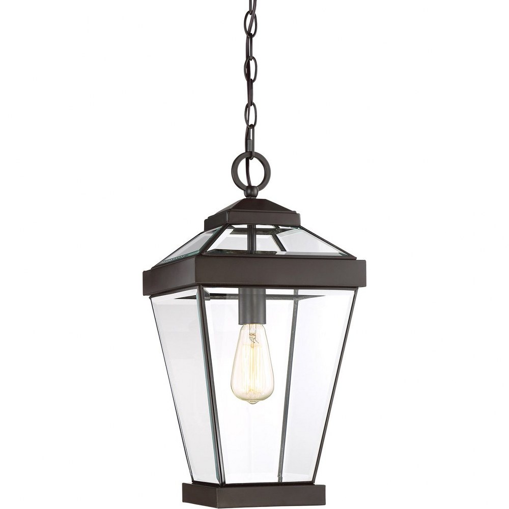 Quoizel Lighting-RAV1910WT-Ravine - 150W 1 Light Outdoor Large Hanging Lantern - 20 Inches high   Western Bronze Finish with Clear Beveled Glass