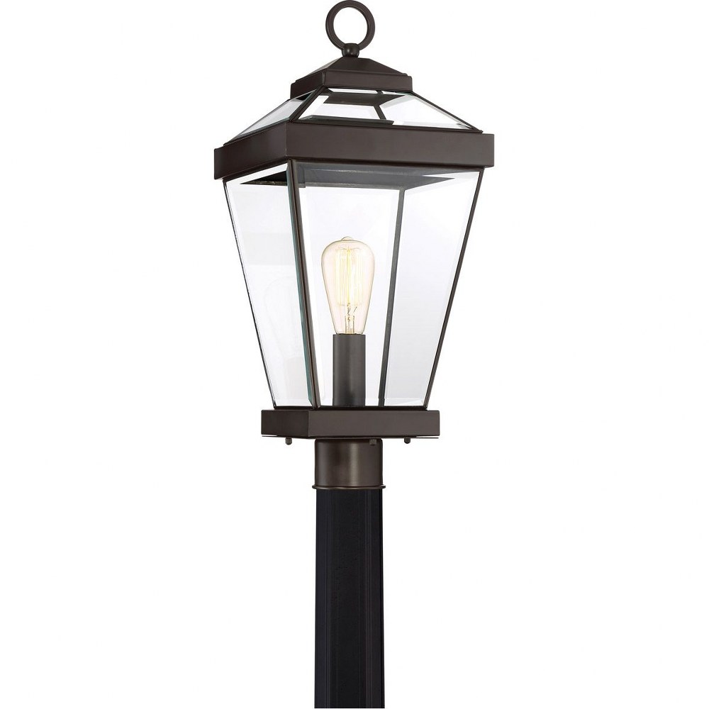 Quoizel Lighting-RAV9010WT-Ravine - 150W 1 Light Outdoor Large Post Lantern   Western Bronze Finish with Clear Beveled Glass