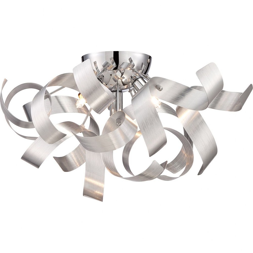 Quoizel Lighting-RBN1616MN-Ribbons - 4 Light Flush Mount Millenia  Crystal Chrome Finish