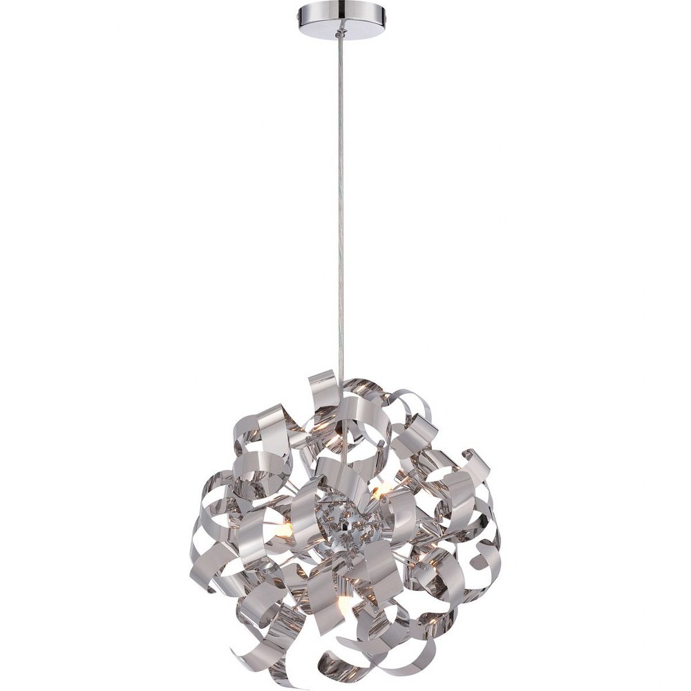 Quoizel Lighting-RBN2817C-Ribbons - 5 Light Pendant Polished Chrome  Crystal Chrome Finish