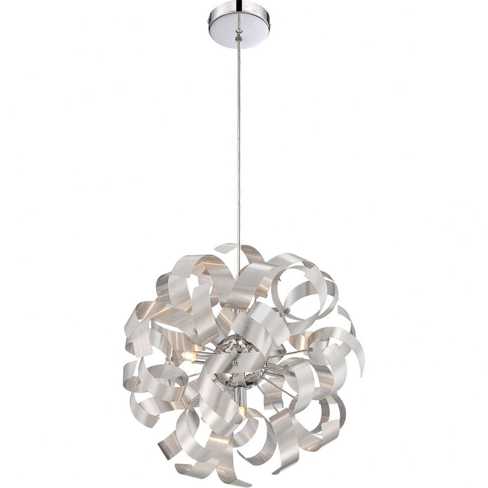 Quoizel Lighting-RBN2817MN-Ribbons - 5 Light Pendant Millenia  Crystal Chrome Finish