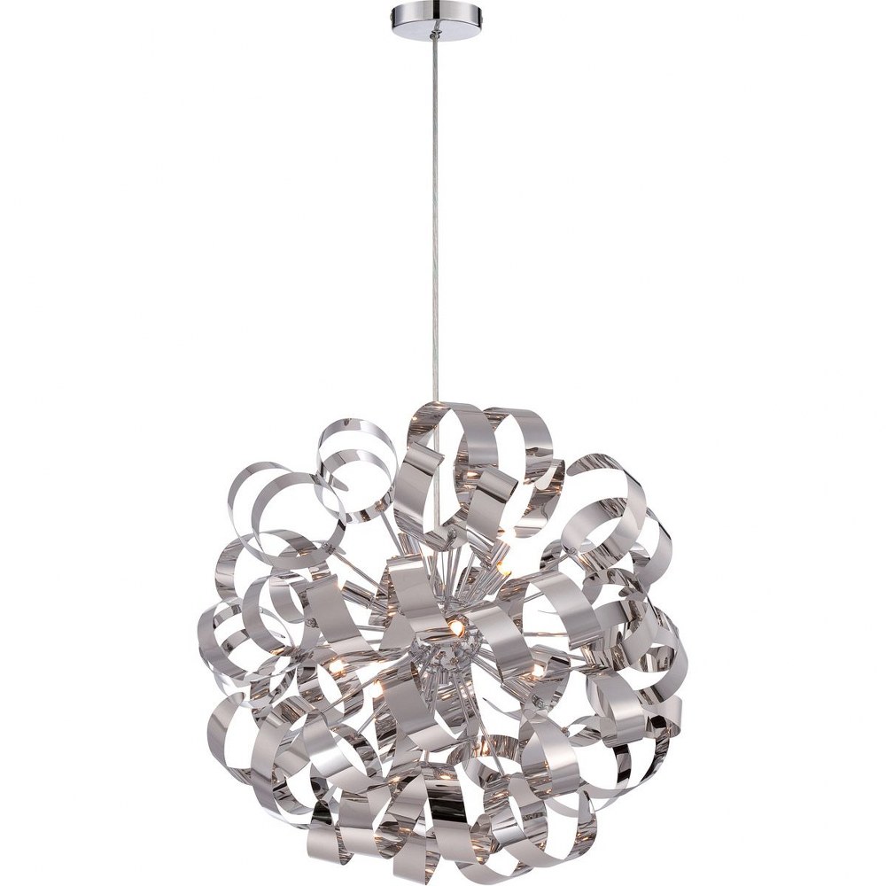 Quoizel Lighting-RBN2823C-Ribbons - 12 Light Pendant Polished Chrome  Crystal Chrome Finish