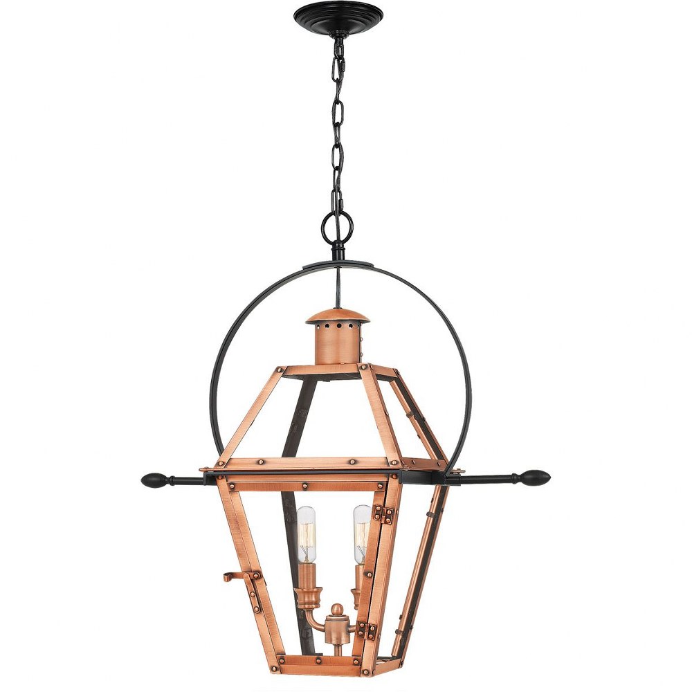 Quoizel Lighting-RO1911AC-Rue De Royal - 2 Light Outdoor Hanging Lantern Aged Copper  Aged Copper Finish with Clear Glass