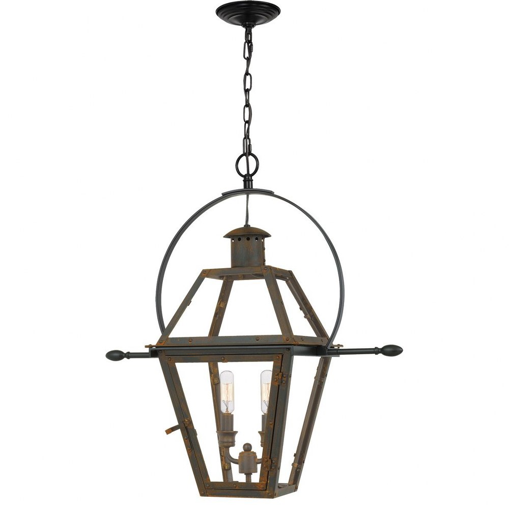 Quoizel Lighting-RO1911IZ-Rue De Royal - 2 Light Outdoor Hanging Lantern Industrial Bronze  Aged Copper Finish with Clear Glass