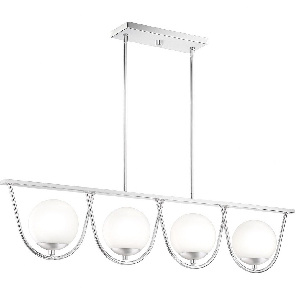 Quoizel Lighting-RSO442C-Russo - 4 Light Island - 9.75 Inches high   Polished Chrome Finish with Opal Etched Glass