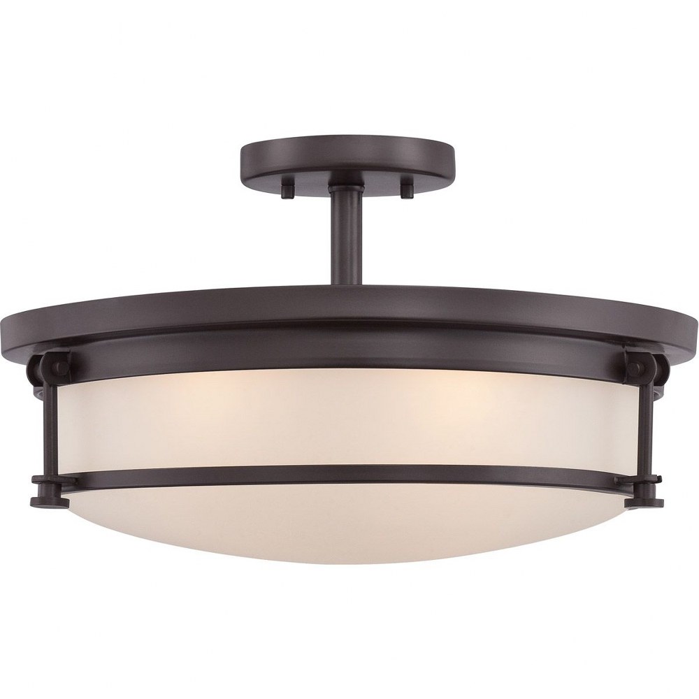 Quoizel Lighting-SLR1716WT-Sailor - 4 Light Semi-Flush Mount Western Bronze  Western Bronze Finish with Etched Glass