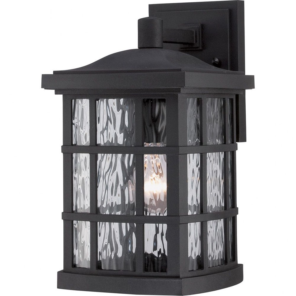 Quoizel Lighting-SNN8408K-Stonington - 1 Light Outdoor Wall Mount - 13 Inches high   Mystic Black Finish with Clear Water Glass