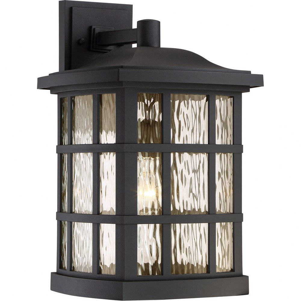 Quoizel Lighting-SNN8411K-Stonington 17 Inch Large Outdoor Wall Lantern Transitional Plastic - 17 Inches high made with Coastal Armour Matte Black  Fresco Finish with Clear Water Glass